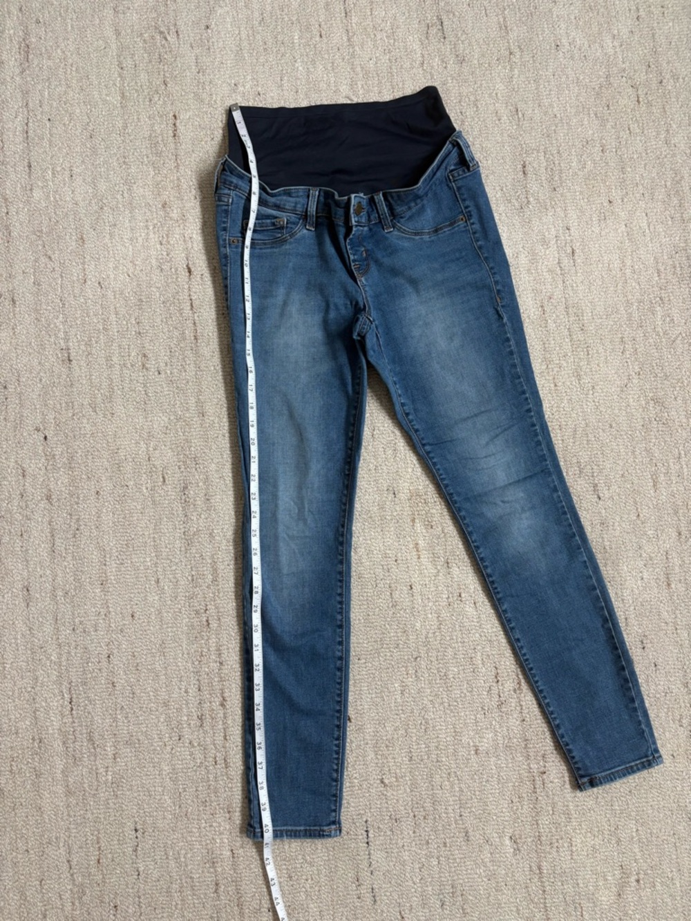 Old Navy Maternity Rockstar Super Skinny Full Panel Jeans Size 8 Medium Wash - Picture 6 of 10